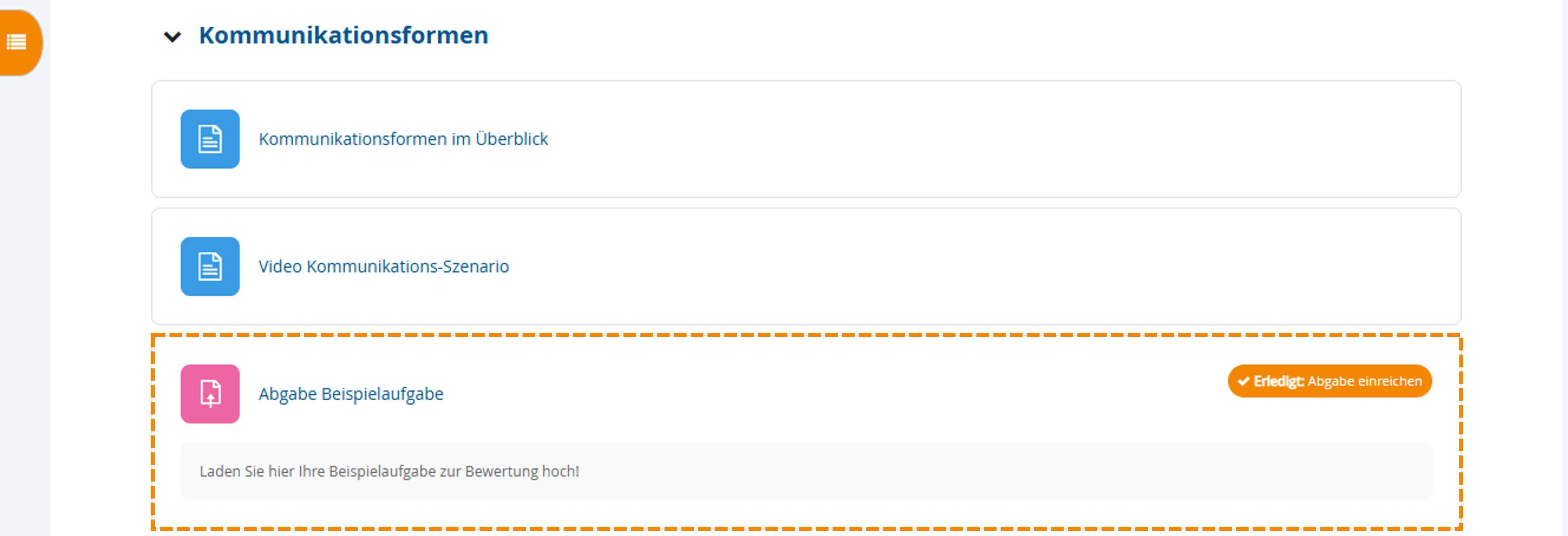 Bewertete Aktivität im Kursraum öffnen