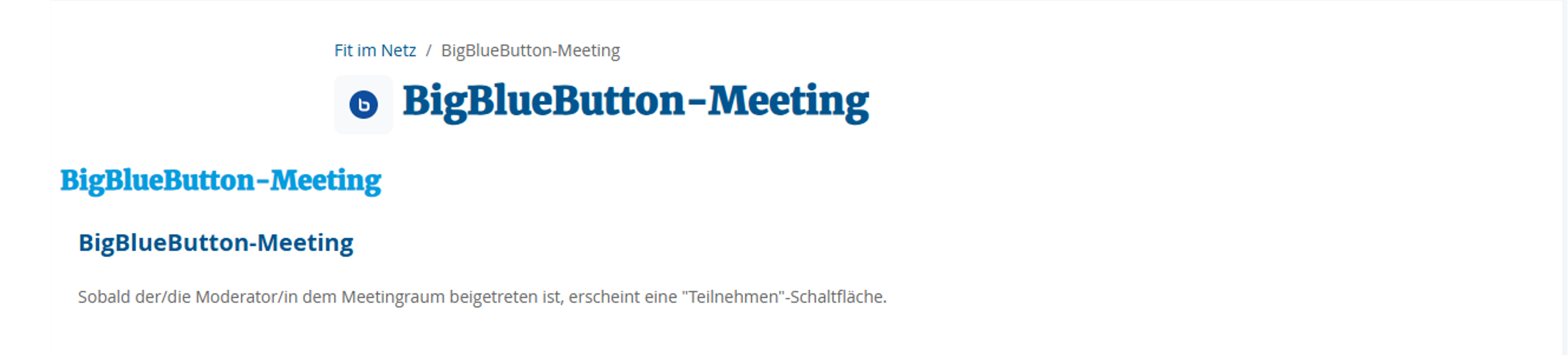 Anzeige in der Aktivität bei geschlossenem Meetingraum