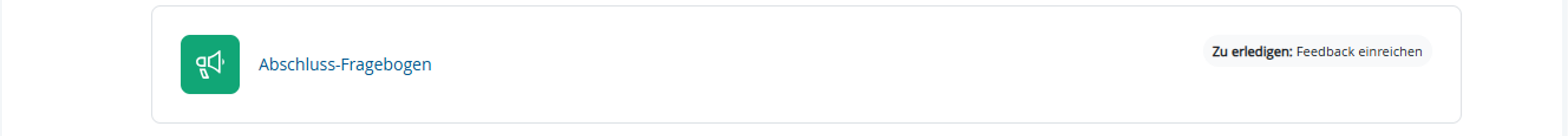 Ansicht "Feedback"-Aktivität